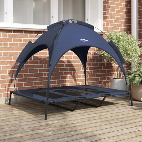 Erhöhtes Hundebett mit abnehmbarem Dach Marine Blau XL Stahl, Kühlendes ErhöHtes Hunde Bett für Camping Garten Strand Pool42008180 Erhöhtes Hundebett mit abnehmbarem Dach Marine Blau XL Stahl, Kühlendes ErhöHtes Hunde Bett für Camping Garten Strand Pool42008180 von Gecheer