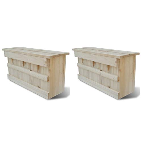 Gecheer 2er Set Holz Nistkasten Spatzenkolonie Spatzenhaus Sperlingsh?User für 3 Brutpaare, 44 x 15,5 x 21,5 cm von Gecheer