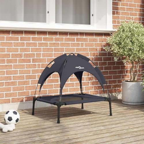 Gecheer Erhöhtes Hundebett mit Abnehmbarem Dach Schwarz S Metall, Kühlendes ErhöHtes Hunde Bett für Camping Garten Strand Pool42008165 Gecheer Erhöhtes Hundebett mit Abnehmbarem Dach Schwarz S Metall, Kühlendes ErhöHtes Hunde Bett für Camping Garten Strand Pool42008165 von Gecheer