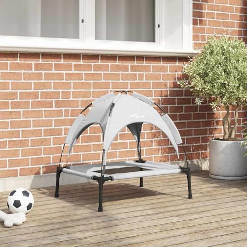 Gecheer Erhöhtes Hundebett mit Abnehmbarem Dach Silber Grau Stahl, Kühlendes ErhöHtes Hunde Bett für Camping Garten Strand Pool42008173 Gecheer Erhöhtes Hundebett mit Abnehmbarem Dach Silber Grau Stahl, Kühlendes ErhöHtes Hunde Bett für Camping Garten Strand Pool42008173 von Gecheer