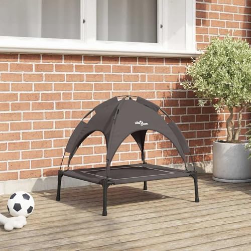 Gecheer Erhöhtes Hundebett mit abnehmbarem Dach Braun S Stahl, Kühlendes ErhöHtes Hunde Bett für Camping Garten Strand Pool42008189 Gecheer Erhöhtes Hundebett mit abnehmbarem Dach Braun S Stahl, Kühlendes ErhöHtes Hunde Bett für Camping Garten Strand Pool42008189 von Gecheer