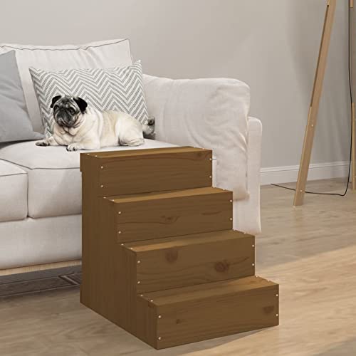 Gecheer Hundetreppe 3 Stufen Haustiertreppe Katzentreppe Hunderampe Honigbraun 40x49x47 cm Massivholz Kiefer Gecheer Hundetreppe 3 Stufen Haustiertreppe Katzentreppe Hunderampe Honigbraun 40x49x47 cm Massivholz Kiefer von Gecheer