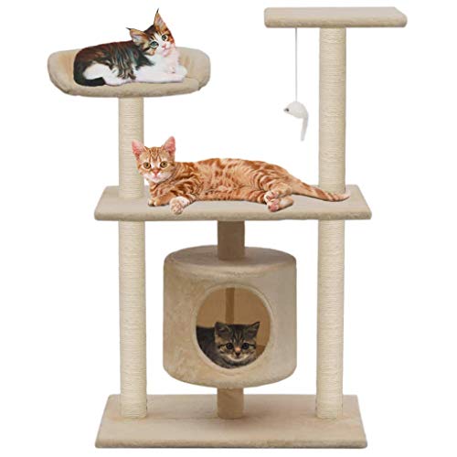 Gecheer Katzen-Kratzbaum Sisal 95 cm Beige Gecheer Katzen-Kratzbaum Sisal 95 cm Beige von Gecheer