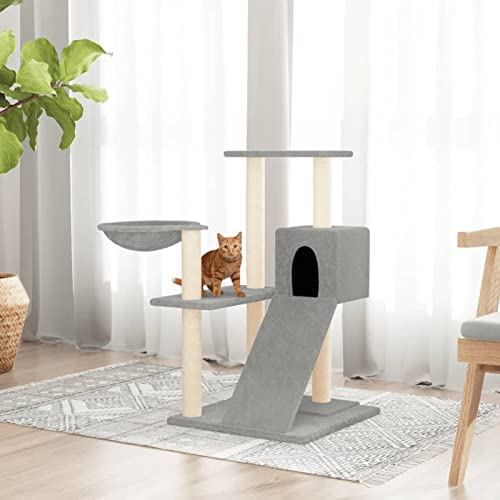 Gecheer Kratzbaum mit Sisal-Kratzsäule Kletterbaum Katzenkratzbaum Katzenbaum Katzen Spielplatz Kratzbäume Katzenmöbel Spielhaus Spielzeug für Katzen, Hellgrau 82 cm Gecheer Kratzbaum mit Sisal-Kratzsäule Kletterbaum Katzenkratzbaum Katzenbaum Katzen Spielplatz Kratzbäume Katzenmöbel Spielhaus Spielzeug für Katzen, Hellgrau 82 cm von Gecheer