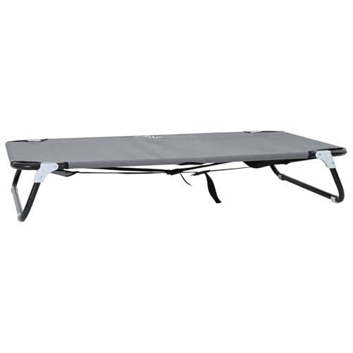 Hundebett Faltbar Hellgrau Metallrahmen, Stoffbett 90 x 55 x 18 cm Hundeliege Outdoor Garten für draußen Camping erhöhtes Hundebett Hundebett Faltbar Hellgrau Metallrahmen, Stoffbett 90 x 55 x 18 cm Hundeliege Outdoor Garten für draußen Camping erhöhtes Hundebett von Gecheer