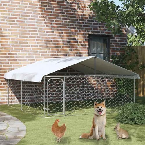 Outdoor-Hundezwinger mit Dach 300x300x150 cm, Hundezwinger Outdoor-Hundekäfig Sicherer Hundeauslauf für Garten Terrasse Draußen Outdoor-Hundezwinger mit Dach 300x300x150 cm, Hundezwinger Outdoor-Hundekäfig Sicherer Hundeauslauf für Garten Terrasse Draußen von Gecheer