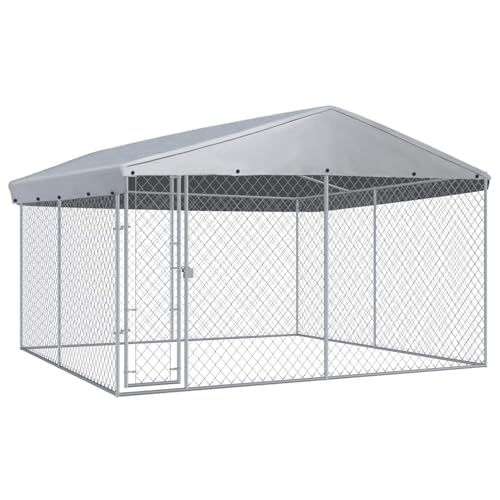 Outdoor-Hundezwinger mit Überdachung 382x382x225 cm, Hundezwinger Outdoor-Hundekäfig Sicherer Hundeauslauf für Garten Terrasse Draußen Outdoor-Hundezwinger mit Überdachung 382x382x225 cm, Hundezwinger Outdoor-Hundekäfig Sicherer Hundeauslauf für Garten Terrasse Draußen von Gecheer