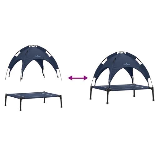 erhöhtes Hundebett Marineblau Stoff, Metall 71 x 64 x 71 cm Hundeliege Outdoor Garten für draußen Camping erhöhtes Hundebett erhöhtes Hundebett Marineblau Stoff, Metall 71 x 64 x 71 cm Hundeliege Outdoor Garten für draußen Camping erhöhtes Hundebett von Gecheer