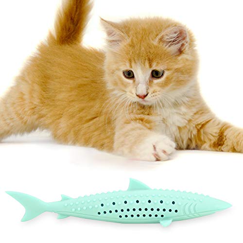 Gedourain Katzen-Kauspielzeug, Katzenzahnbürste, Katzenminze-Spielzeug, Silikon-Haustierkatze, Katzenminze, Backenzähne, Reinigung, Simulation, Fischform, Training, Interaktives Spielzeug Gedourain Katzen-Kauspielzeug, Katzenzahnbürste, Katzenminze-Spielzeug, Silikon-Haustierkatze, Katzenminze, Backenzähne, Reinigung, Simulation, Fischform, Training, Interaktives Spielzeug von Gedourain