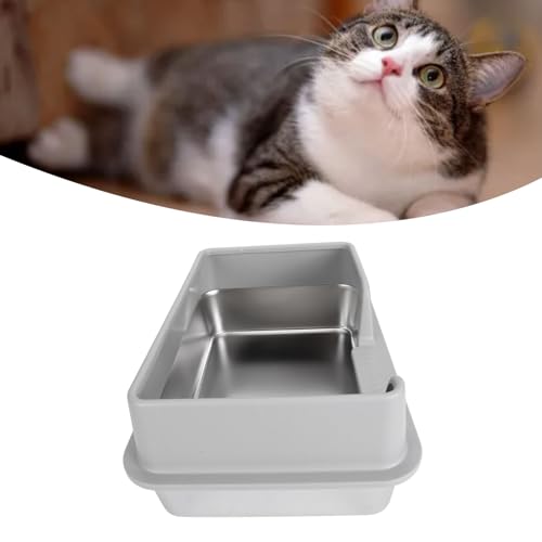 Katzentoilette aus Edelstahl, Katzentoilette mit Katzenkotschaufel, Hohe Seiten, Spritzwassergeschützt, Leicht zu Reinigen, Geschlossene Katzentoilette für Kleine und (Kleine Katzentoilette aus Edelstahl, Katzentoilette mit Katzenkotschaufel, Hohe Seiten, Spritzwassergeschützt, Leicht zu Reinigen, Geschlossene Katzentoilette für Kleine und (Kleine von Gedourain