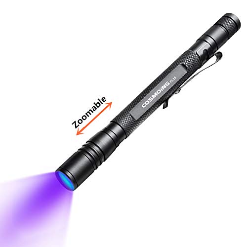 Geekhigh UV Taschenlampe, LED 395nm Ultraviolett-Taschenlampe, Zoomable Pen Schwarzlicht Taschenlampe IP54 wasserdicht Detektor für Haustier-Urin, Katze Hund Flecken, Bettwanze, Skorpion, Toilette von Geekhigh