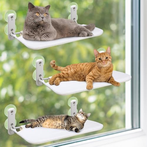 Geelin Katzen-Fenstersitz, kabellos, mit 4 Saugnäpfen, wendbare Abdeckung, faltbare Katzenhängematte, Bett, Fensterregal, Regal für den Innenbereich, große Kätzchen, Beige, 3 Stück Geelin Katzen-Fenstersitz, kabellos, mit 4 Saugnäpfen, wendbare Abdeckung, faltbare Katzenhängematte, Bett, Fensterregal, Regal für den Innenbereich, große Kätzchen, Beige, 3 Stück von Geelin