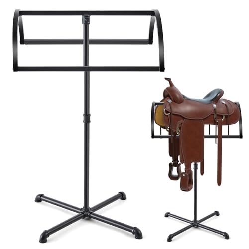 Geelin Sattelständer, tragbarer Pferde-Sattelpolsterständer, Decken-Halter, Pad-Zaumzeug für englische und westliche Pferde, Aufbewahrungssättel, schwarz, 59,9 cm L x 45,7 cm B x 96,5 cm H von Geelin