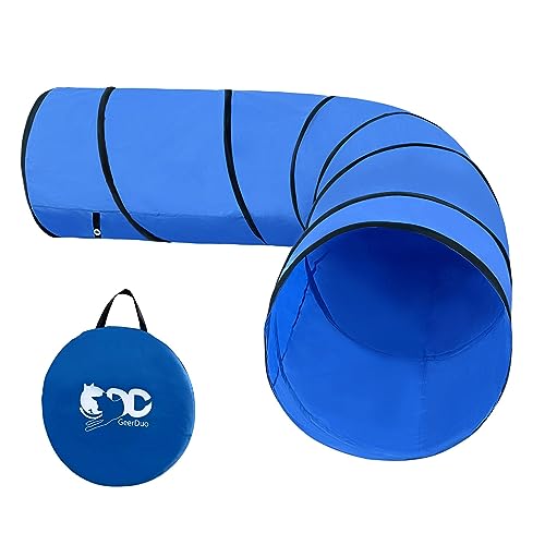 GeerDuo Agility-Tunnel für Hunde, Agility-Ausrüstung, Hunde-Agility-Training mit Tragetasche (Blau) von GeerDuo