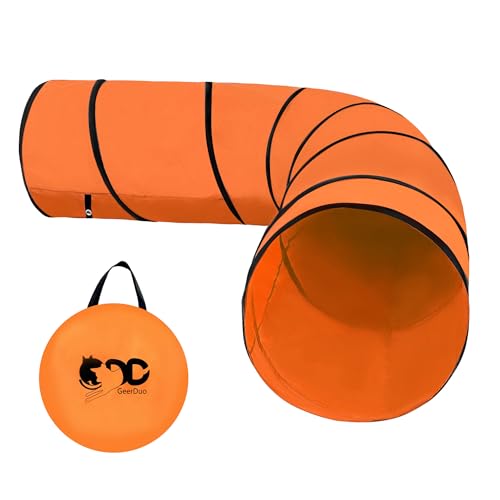 GeerDuo Hund Agility Tunnel, Agility-Training mit Tragetasche (Orange) von GeerDuo