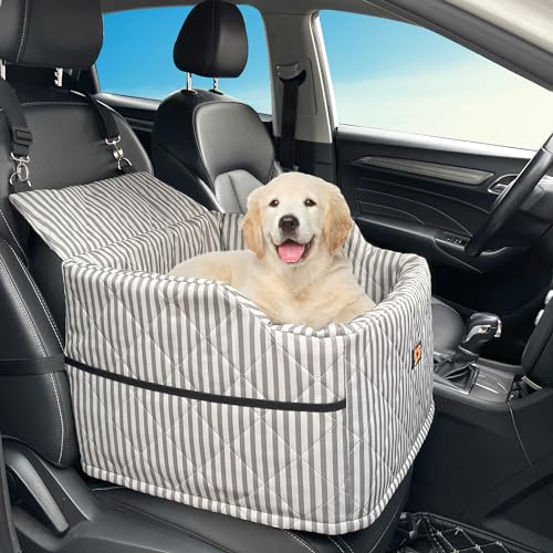 GeerDuo Hundeerhöhung Autositz, Haustier-Autositz für kleine und mittelgroße Hunde unter 11,3 kg mit waschbarem, abnehmbarem Bezug und Aufbewahrungstasche von GeerDuo