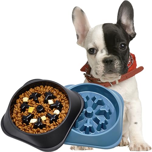 Gefryco Hundenäpfe für langsames Fressen, Anti-Schlucken, gesund, langsames Fressen, Blähungen, Stopp, für Erwachsene, Welpen, langsames Fressen, für kleine und mittelgroße Hunde, 2 Stück von Gefryco