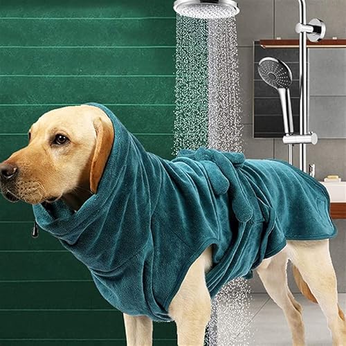 Bademantel Hund Sommer Hundehandtuch Extra Saugfähig Bademantel DREI Größen Hunde Groß Hundebademantel Hund Trockene Haarkappe für Aller Größen Hunde für Strand Urlaub (XL) von Gehanico