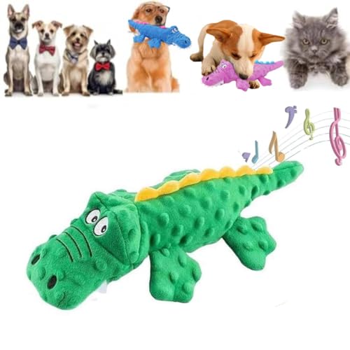 Dog Companion 2024 Unzerstörbares Robustes Krokodile-Hundespielzeug für schwere Kauer, unzerbrechlich, gefülltes Plüsch-Hundespielzeug für aggressive Kauer, interaktives Hundespielzeug gegen von Gehanico