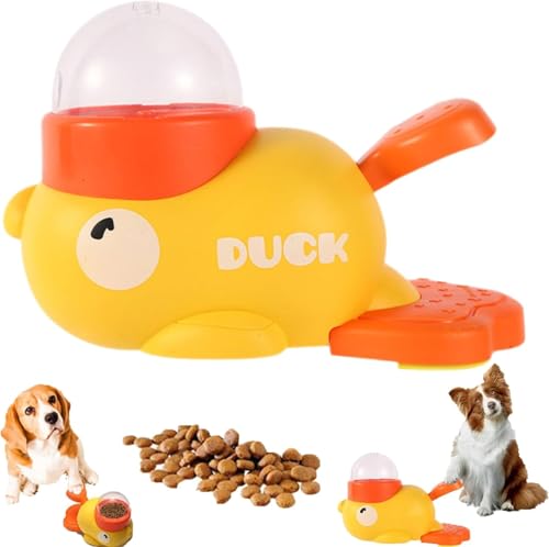 Entenform Hund Slow Feeder Spielzeug Interaktiver Leckerli-Spender Gelb Slow Feeder Pet Food Dispenser für Unterhaltung, Spielen (1 Stück) von Gehanico