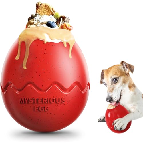 Gehanico Futterball für Hunde, Interaktives Hundespielzeug Intelligenzspielzeug für Hunde Goße Hunde, Interaktive Snackball Hund Tiefkühlkost Ball (Rot) von Gehanico