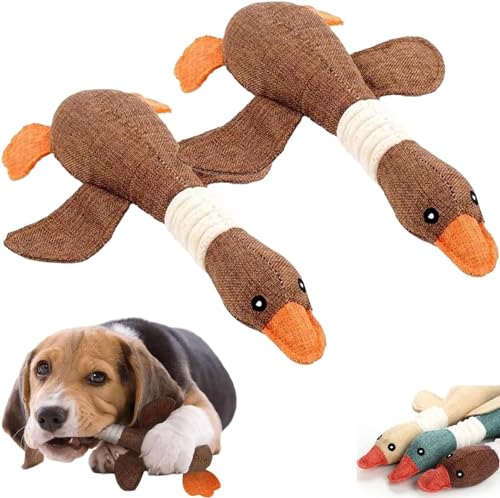 Gehanico Hundespielzeug Extreme Goose Robust Enten Designed for Strong Chew,Indestructible Dog Toy Invincible Robust Duck Chew (Braun*2) von Gehanico