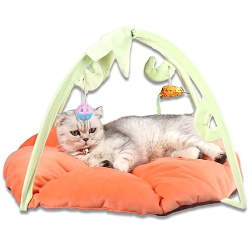 Gehanico Katzenbett Katzenzelt Katzenkissen Tierkorb Tierbett Katzen Kitten mit Spielzeuge Katze Toys Katzenspielmatte von Gehanico