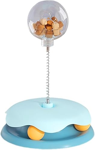 Gehanico Wackelndes Hundeleckerli Spielzeug Leckerli Spielzeug Food Dispenser 3 In 1 Interaktives Katzenspielzeug Hilfe Verdauung Intelligenzspielzeug (Blau) von Gehanico
