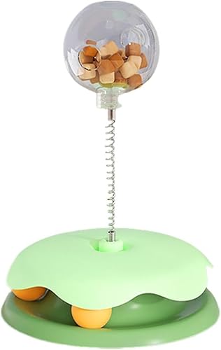 Gehanico Wackelndes Hundeleckerli Spielzeug Leckerli Spielzeug Food Dispenser 3 In 1 Interaktives Katzenspielzeug Hilfe Verdauung Intelligenzspielzeug (Grün) von Gehanico