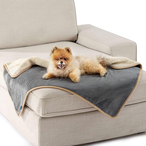 Gehanico wasserdichte Hundedecke Grosse Hunde 3-lagiger Schutz und 100% auslaufsichere Decke für Bett, Sofa, leicht zu reinigen, Weicher Plüsch Wendeüberwurf Möbelschoner (45 * 60cm) von Gehanico