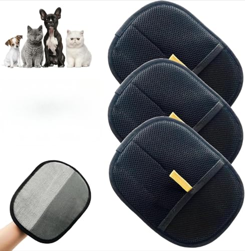 Haustier-Pflegehandschuh, doppelseitig, wiederverwendbar, doppelseitig, Haustierhaarentferner-Handschuh für Hunde, Katzen, Haustierhandschuhe zum Waschen, Enthaaren, Fellpflege, 3 Stück Haustier-Pflegehandschuh, doppelseitig, wiederverwendbar, doppelseitig, Haustierhaarentferner-Handschuh für Hunde, Katzen, Haustierhandschuhe zum Waschen, Enthaaren, Fellpflege, 3 Stück von Gehanico