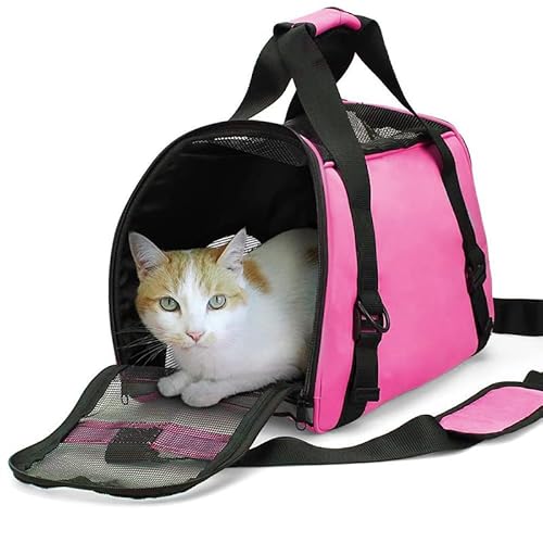 Haustier Träger Transporttasche für Katzen Hunde Comfort Fluggesellschaft zugelassen Travel Faltbar Katzenbox Oxford Gewebe mit ausgezeichneter für Katzen Kleine Hunde Welpen Durchlüftung (M,Pink) Haustier Träger Transporttasche für Katzen Hunde Comfort Fluggesellschaft zugelassen Travel Faltbar Katzenbox Oxford Gewebe mit ausgezeichneter für Katzen Kleine Hunde Welpen Durchlüftung (M,Pink) von Gehanico
