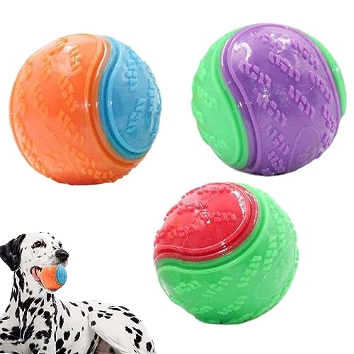 Hundebälle, Spielzeug, 3 Stück, Zahnreinigung, Welpen, interaktives Kauen, langlebiges Spielzeug, quietschender Hundeball für Hunde, Welpen, Kauball, langlebiges Haustierspiel Hundebälle, Spielzeug, 3 Stück, Zahnreinigung, Welpen, interaktives Kauen, langlebiges Spielzeug, quietschender Hundeball für Hunde, Welpen, Kauball, langlebiges Haustierspiel von Gehanico