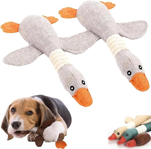 Hundespielzeug Extreme Goose Robust Enten Designed for Strong Chew,Indestructible Dog Toy Invincible Robust Duck Chew (Grau*2) von Gehanico