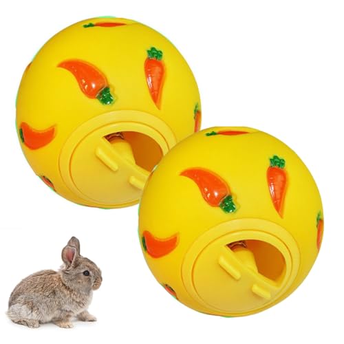 Kaninchen-Leckerli-Ballspielzeug, Futterstation für Haustiere, verstellbare Öffnung, geeignet für mehr Spaß und Gesundheit für Meerschweinchen, Kaninchen, Igel und andere kleine Haustiere (2 Stück) von Gehanico