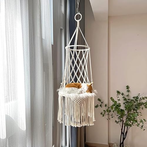 Katzenbett Katzenschaukel Hängematte für Katzen Katzenschaukel Outdoor Katzenschaukel Handstricken Haustierschaukel Haustierbett Cat Hanging Bed Wall Mounted Cat Bed von Gehanico