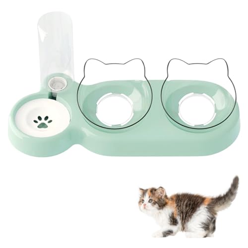 Gehanico Katzenfutter- und Wassernapf-Set, Katzennäpfe mit Wasserflasche, Katzennäpfe mit Ständer, abnehmbare Näpfe, Katzenfutterschalen mit auslaufsicherer Silikonbasis für kleine, mittelgroße Hunde, Gehanico Katzenfutter- und Wassernapf-Set, Katzennäpfe mit Wasserflasche, Katzennäpfe mit Ständer, abnehmbare Näpfe, Katzenfutterschalen mit auslaufsicherer Silikonbasis für kleine, mittelgroße Hunde, von Gehanico