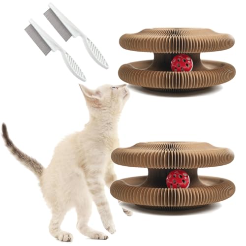 Kitty Kurlz Katzenspielzeug, Katzenakkordeonspielzeug interaktives Kratzpad faltbares Akkordeonkatzenspielzeug Katzenspielzeug Geschenke für Katzen das Produkt wird mit einem Flohkamm geliefert (2STK) Kitty Kurlz Katzenspielzeug, Katzenakkordeonspielzeug interaktives Kratzpad faltbares Akkordeonkatzenspielzeug Katzenspielzeug Geschenke für Katzen das Produkt wird mit einem Flohkamm geliefert (2STK) von Gehanico