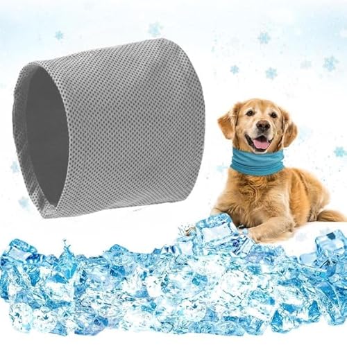 Kühlhalsband für Hunde, kühlendes Hundehalsband, Kühlendes Bandana Hund, Kühlhalsband Hund, Halstuch, Kühlender Hund, geeignet für Kühlhunde im Sommer (Grau L) von Gehanico