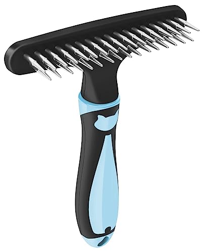 Pet Grooming Brush Carpet Restoration Carpet Rake Hair Cleaner Suitable for Rug and Carpet Undercoat Rake Comb for Dogs and Cats Slicone Handle Deshedding Brush (Blue) von Gehanico