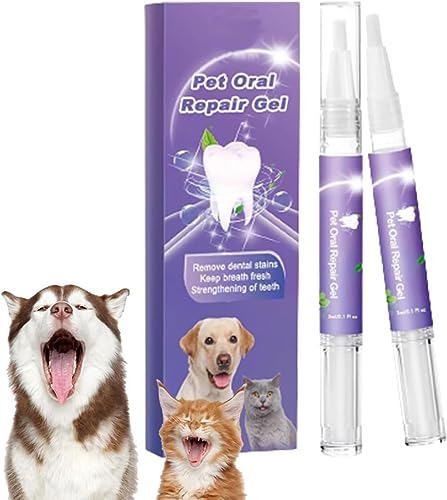 Pet Oral Repair Gel Haustier Zahnreinigungsstift Beseitigen Sie Mundgeruch BekäMpfen Sie Zahnstein Ohne ZäHneputzen Gel FüR Die Mundpflege Von Haustieren (2 PCS) von Gehanico