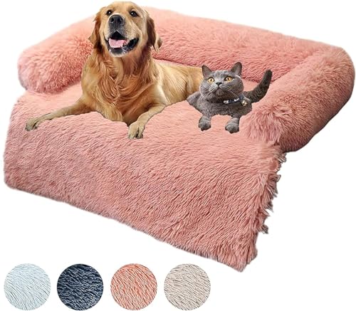 Plüsch Zwinger Plüschdecke Geeignet Einfache und warme Hundehütte mit Kopfkissen für Bett Sofa Kofferraum und Boden Abnehmbar Maschinenwaschbar Geeignet für Haustiere (M,Pink) von Gehanico