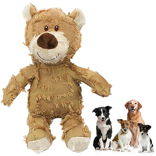 Plüschbär Spielzeug Haustier Spielzeug Hundespielzeug Starke Kauer Extreme Bear Dog Toy Indestructible Robust Bear Bettelbär Spielzeug für Haustiere Extreme Indestructible Robust Bear (Braun) von Gehanico