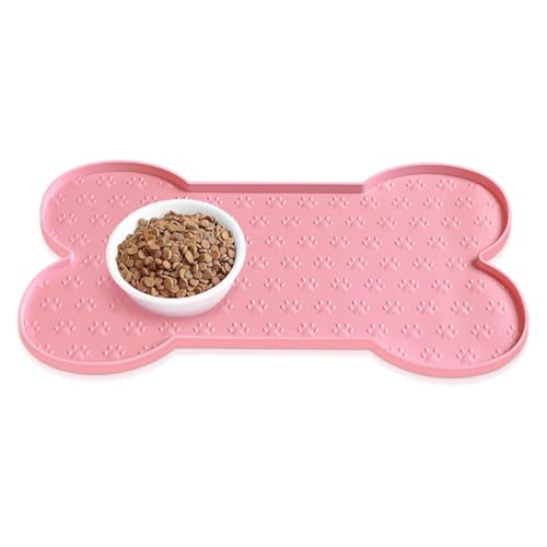 Silikonmatte Napfunterlage rutschfest Futtermatte Auslaufsicherer für Napfunterlage Katzen Hundenapf Unterlage Futter- und Wassernäpfe (Pink) von Gehanico