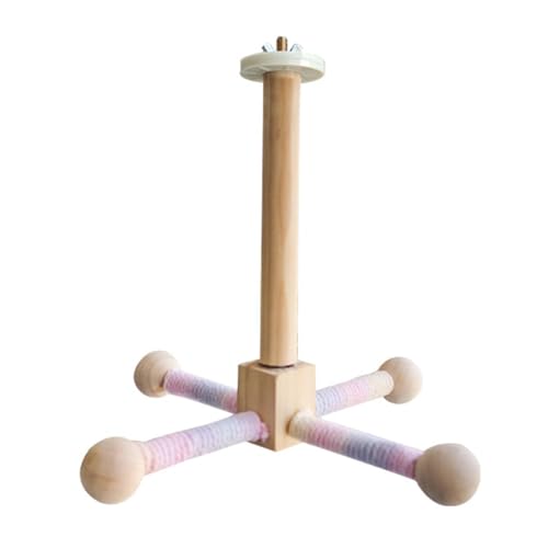 Vogelständer Sitzstange Spielzeug Papagei 360 ° interaktives rotierendes Spielzeug für Vogelkäfig rotierende interaktive Futtersuche Holzkauen für Sittiche Wellensittiche (1 Stück) von Gehanico