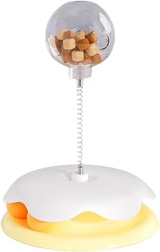 Wackelndes Hundeleckerli Spielzeug Leckerli Spielzeug Food Dispenser 3 In 1 Interaktives Katzenspielzeug Hilfe Verdauung Intelligenzspielzeug (Gelb) von Gehanico