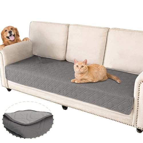Gekufa Wasserdichte Hundedecke für Bett, 97 cm × 190 cm, Hundedecke, beidseitig verwendbar, hell-dunkelgrau, 5 Schichten wasserdichte Struktur, waschbar, wasserdichte Matte für Bett, Sofa, Auto Gekufa Wasserdichte Hundedecke für Bett, 97 cm × 190 cm, Hundedecke, beidseitig verwendbar, hell-dunkelgrau, 5 Schichten wasserdichte Struktur, waschbar, wasserdichte Matte für Bett, Sofa, Auto von Gekufa