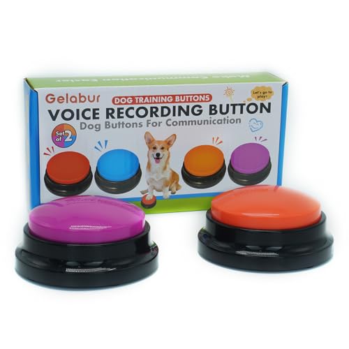 Gelabur Set von 2 Hunde-Tasten für die Kommunikation, Sprachaufzeichnbare Tasten für den Klassenzimmer, Hunde Training sprechen Tasten Starter Set, Haustier einfach sprechen Tasten Werkzeuge Gelabur Set von 2 Hunde-Tasten für die Kommunikation, Sprachaufzeichnbare Tasten für den Klassenzimmer, Hunde Training sprechen Tasten Starter Set, Haustier einfach sprechen Tasten Werkzeuge von Gelabur