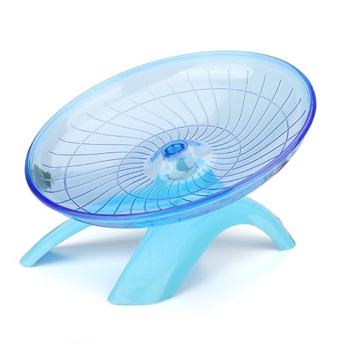 Flying Saucer Hamsterrad, superleises Hamsterrad, Kunststoff, stabiles Haustier-Trainingsrad, rutschfest, geräuschloses Laufrad für kleine Haustiere (blau) von Gelishan