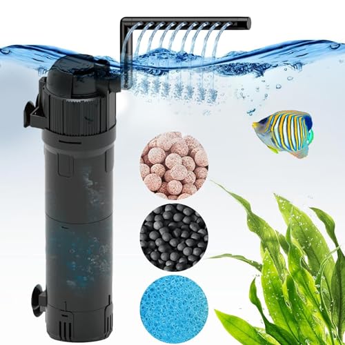 Aquariumfilter, UV-Licht mit Timer, interner Aquariumfilter mit UV-Sterilisator, verwandelt grünes Wasser zu klar, verstellbare Aquarium-Filterpumpe für 80–200 l Aquarien, Durchflussmenge und Richtung Aquariumfilter, UV-Licht mit Timer, interner Aquariumfilter mit UV-Sterilisator, verwandelt grünes Wasser zu klar, verstellbare Aquarium-Filterpumpe für 80–200 l Aquarien, Durchflussmenge und Richtung von GelldG